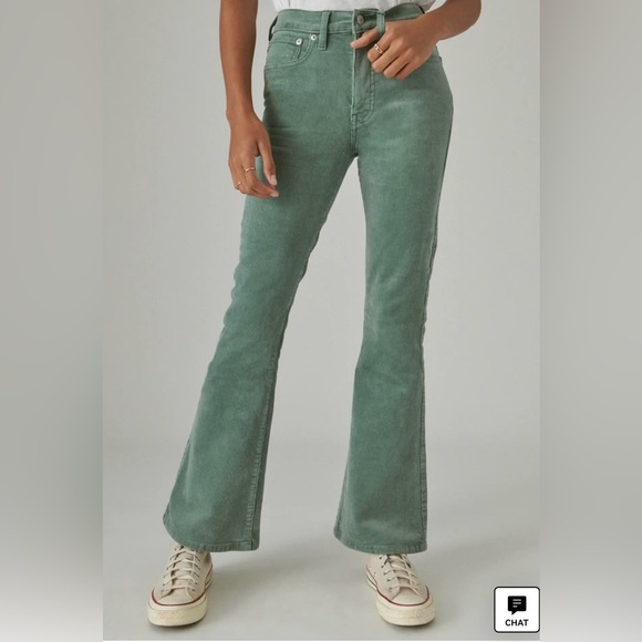 Lucky Brand Green Flare Wide Leg Jeans - Picture 2 of 11